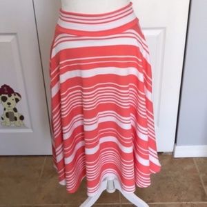 Agnes & Dora women's midi skirt, XL, coral/white